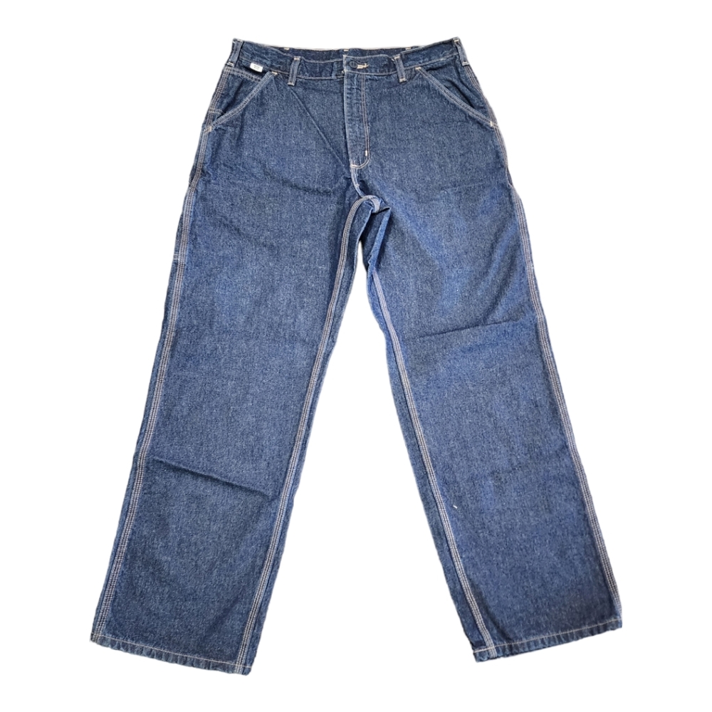 Carhartt NFPA 2112 Flame Resistant High Rise Men Denim Carpenter Jeans Size 35